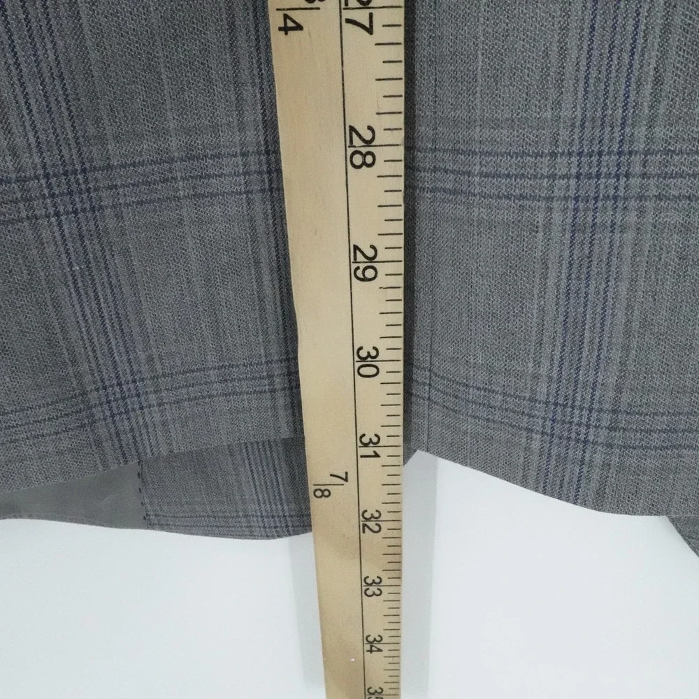 Stafford Sport Coat Mens 48 Regular Gray Plaid Wool Blend Blazer CoolMax Office‎